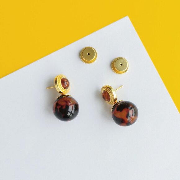 Madison Gold Tortoiseshell Earrings by Julie Vos - Picture 4 of 4
